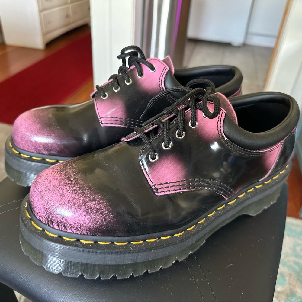 Black and Pink Lace-Up Shoes